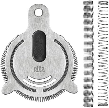 Piña Barware's The Hawthornette - Stainless Steel Commercial Hawthorne Style Cocktail Bar Strainer with Two Coils, Brushed Finish 1 Pack - Thumbnail 3