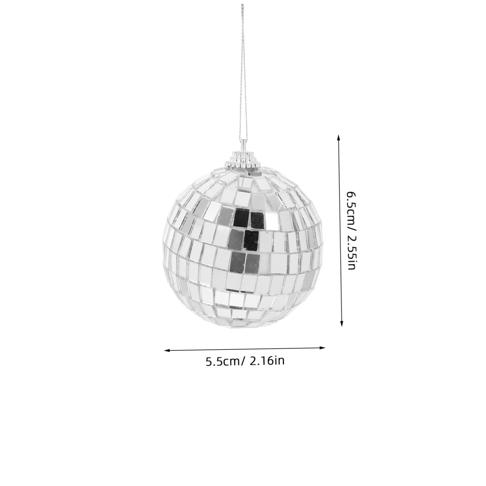 GOOHOCHY 6pcs Mini Disco Balls Iridescent Christmas Ornaments Silver Mirror Ball Decorations for Wedding Party Dance Music Festivals