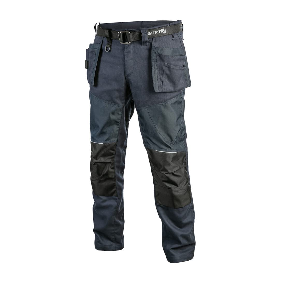 Högert Technik NEKAR Arbeitshose Herren L – Robuste Arbeitshose mit 8 Taschen, reflektierenden Elementen & verstärkten Kniebereichen – Blau