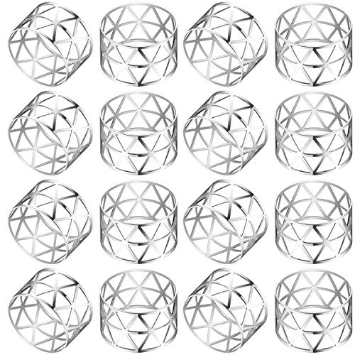 Kposiya Set Of 20 Napkin Rings With Hollow Out Design Silver Napkin Ring Holder For Wedding Party Holiday Banquet Christmas Dinner Delicate Serviette Buckles Decor Favor (20, Style 2-Silver) #TOP4