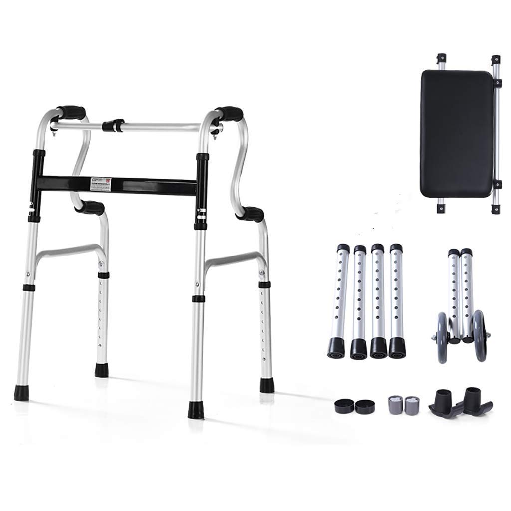 Aluminiowa, składana pomoc w poruszaniu się, Rollator, chodzik 2 w 1 z siedziskiem i kółkami z PU, dla osób starszych, 3-kołowy chodzik interesting