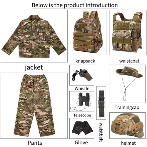 Disfraz militar para niños camuflado talla 9-11 miniatura 2