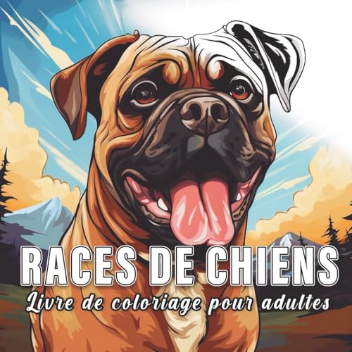 Races de Chiens: livre de coloriage pour adulte avec 60 croquis de races de chiens.