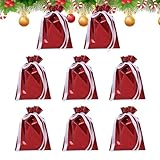 Gevrkjenp クリスマス ギフト パッケージ バッグ,アクセサリー ラッピング 袋 8枚入り パーティー フ��バー - ホーム パーティー デコレーション 用品 子供 大人 向け ホリデー ウェディング ツリー 友達 フェスティバル イベント サプライ