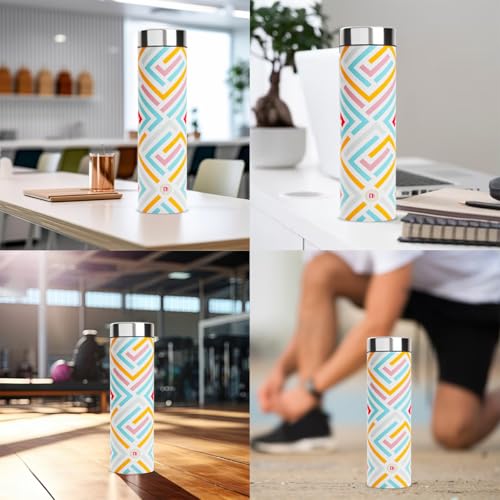 Image of EB-Everything Beautiful 750ml Stainless Steel Cute Water Bottle for School Kids Office Gym Travel Stylish Lightweight Leakproof bottle for Boys Girls Men Women (Modern Art)
