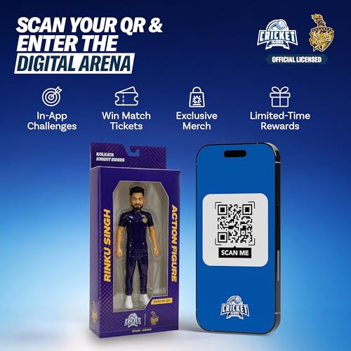 Image of Action Figure, IPL Edition, 7 Inch Rinku Singh | 360 Rotatable Head, For Fans & Collectors