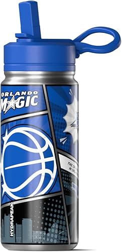 Miniatura 135 de Hydrapeak x NBA Los Angeles Lakers Botella de agua de 591 ml de acero inoxidable, botella deportiva con doble pared aislada con licencia oficial,