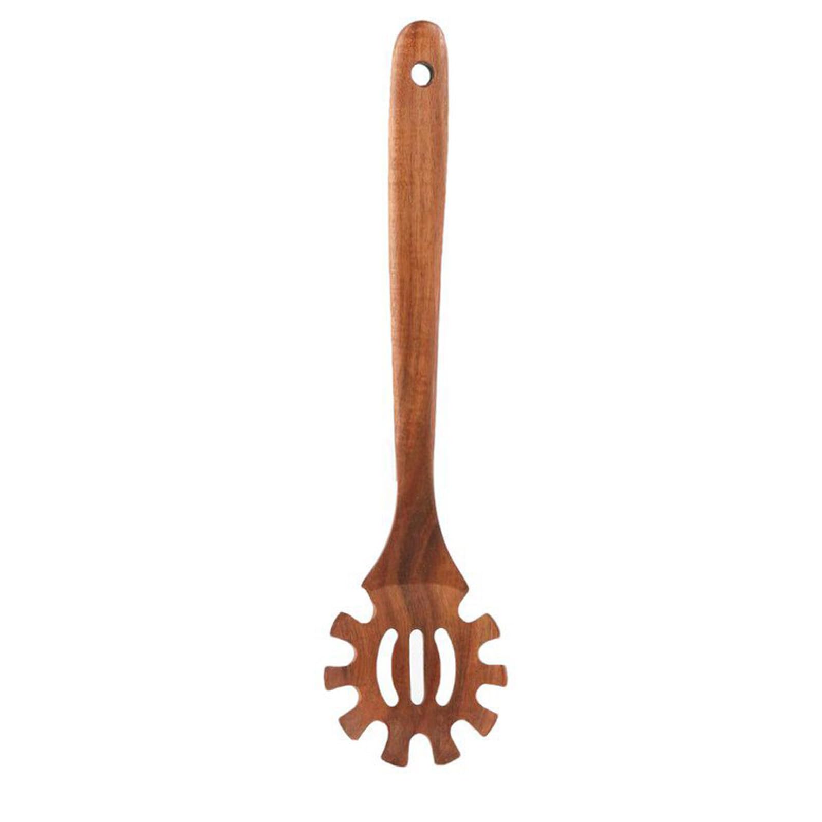 Kalttoy Multipurpose Wooden Spoon for Serving Food Nonstick Ergonomic Handle Tongs with Nonstick Finish Natural Wood Serving Spoon