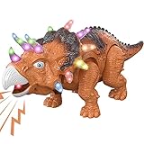 Seguro y duradero: el juguete de dinosaurio está hecho de material ABS de alta calidad, duradero y grueso, que es seguro para tus hijos y no contiene tóxicos. El dinosaurio necesita 3 pilas AA (no incluidas).