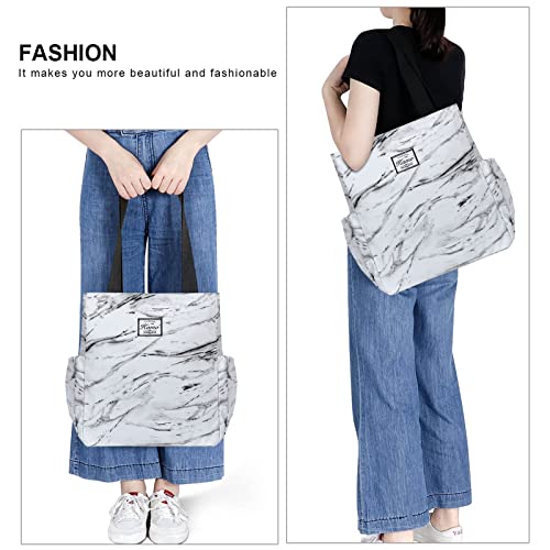 Image of KAMO Floral Tote Bag - Waterproof Lightweight Handbags Travel Shoulder Bag for Hiking Yoga Gym Swimming Travel Beach