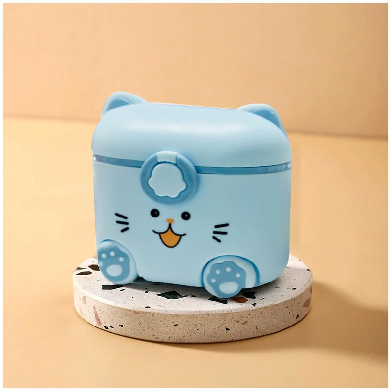 Portable Baby Plastic Milk Powder Storage Box Cartoon Food Snacks Container Box for Kids Baby (Blue)-image-15