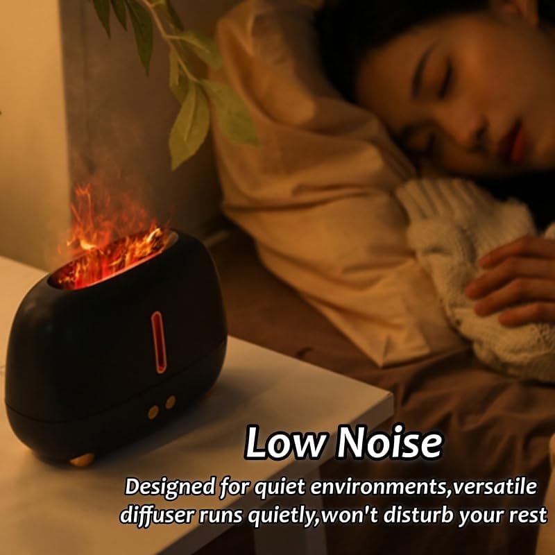 Miniatura 4 de Colorful Flame Essential Oil Diffuser, 250ml 3-Color LED Night Light Mist Atomizer, Air Humidifier Silent Automatic Shutdown Dual Protection for