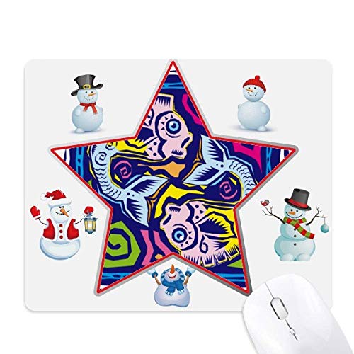 Tapis de souris Constellation Poissons avec gravure bonhomme de neige et étoiles pour bureau