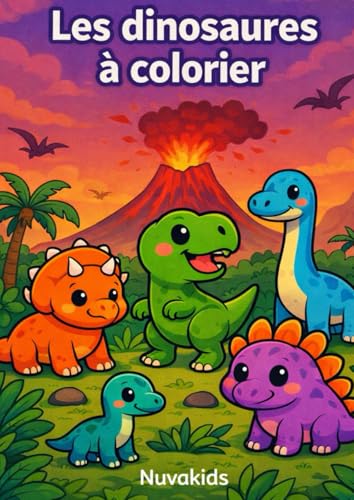 Dinosaures à colorier - Livre de coloriage dinosaures pour enfants