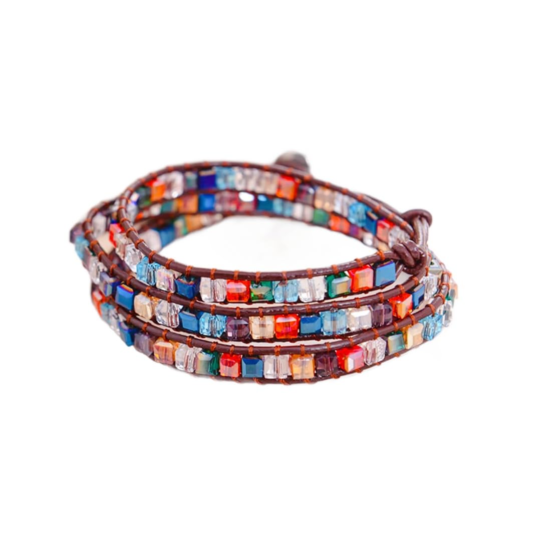 YGLINE Natural Stone Wrap Bracelet for Women Boho Bracelets Healing Crystal Beaded Bracelet Adjustable 3/5 Wraps Bracelet Handmade Birthday Gifts for Women