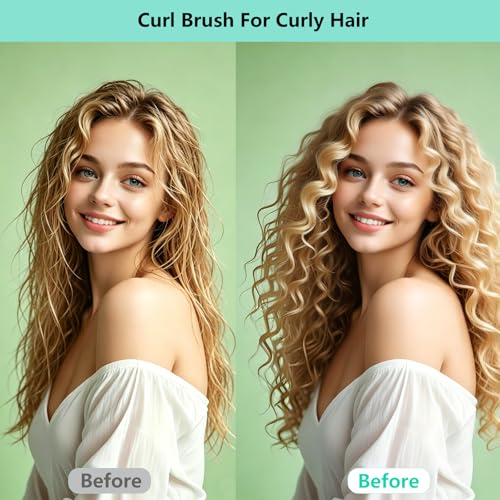 Image of Curly Hair Brush Set: Curl Defining Styling Detangler Tool With Bonnet for Wet & Dry Hair Anti-Frizz Volume & Definition Night Hair Care for Women (Green)