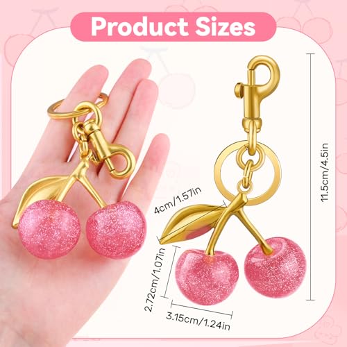 Image of TINKRSTUFF Cherry Bag Charm Cute Key Chains Cherry Purse Charms for Handbags, Strawberry Keychain Best Gifts