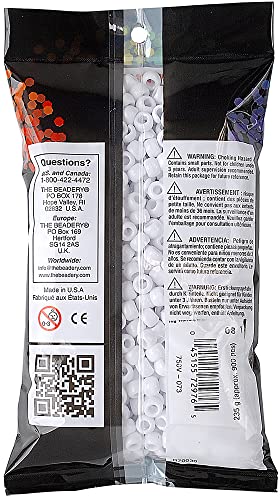 Image of The Beadery - 9x6mm Barrel Pony Bead, White - 900 Pieces - 750V073