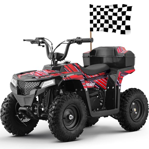 Image of MOSTA 40CC 4-Stroke Gas-Powered ATV, 4 Wheeler Off-Road Dirt Quad for Kids, Max 15.5 MPH, Parental Speed Control with Storage Box, Easy Pull Start (Red)