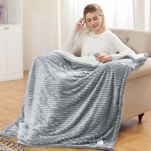 Heated Blanket Electric Throw - Soft Flannel Electric Blanket 50"
