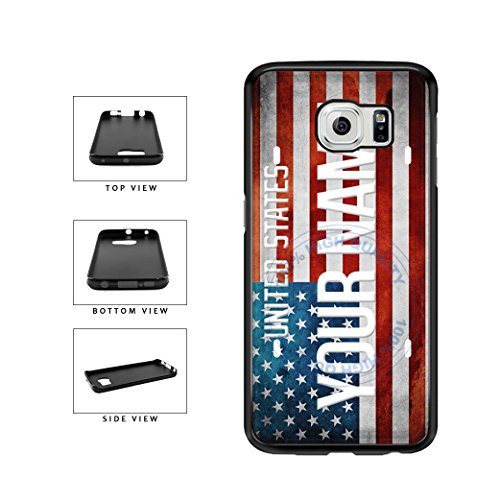 BleuReign(TM) Personalized Custom Name License USA Plate TPU Rubber Silicone Phone Case Back Cover for Samsung Galaxy S7 Edge
