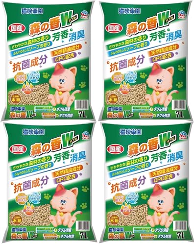 アースペット 猫砂楽園 森の香りW(ダブル) 7L ×4個