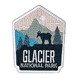 Vagabond Heart Glacier National Park Patch - Montana Iron On Travel Badge - Glacier Patch - Montana Souvenir