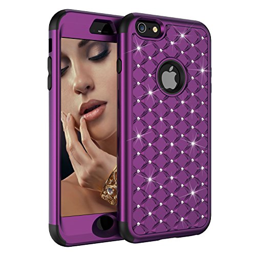 iPhone 6S Case, iPhone 6 Case, Dooge Diamond Studded Bling Rhinestone Shockproof Hybrid