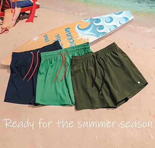 Image of BRISIRA Mens Swim Trunks Swim Shorts Quick Dry 5 inch Inseam Beach Shorts with Compression Liner and Zipper Pocket