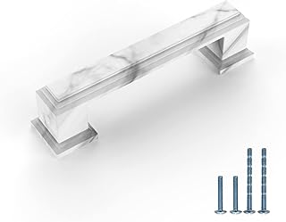 10 Pack 3 inch Cabinet Handles White Marble Cabinet Pulls Kitchen Handle...