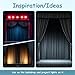 Two Layers Backdrop Made with One Piece Chiffon Tulle & Polyester for Professional Extra Wide Blackout Curtains (Black, 20 x 8 ft)