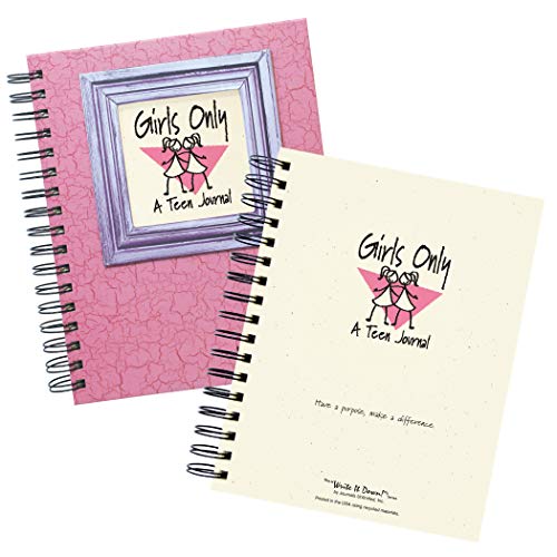 Journals Unlimited "Write It Down!" Series Guided Journal, Girls Only, A Teen Journal, With A Pink Hard Cover, Made Of Recycled Materials, 7.5"X 9" #TOP4