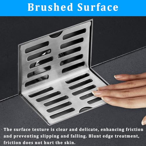 Eck Bodenablauf, Seite Duschablauf Balkon, L förmiger Eck Bodenablauf, Edelstahl Seitenablauf Wand, Edelstahl L förmiger Eck Bodenablauf, für Badezimmer, Küche, Balkonentwässerung