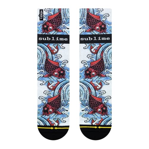 MERGE4 Sublime Bad Fish Crew Socks for Men and Women Quality Durable Socks with Moisture Wicking Soles