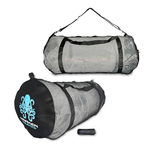 Kraken Aquatics Mesh Duffle Gear Bag with Shoulder Strap | for Scuba Diving, Snorkeling, Swimming, Beach and Sports Equipment | X-Large