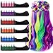 6 Colores Tiza de Pelo, EBANKU Hair Chalk Peine de tiza para el pelo con Tapa, temporal, no tóxico, para niños, ideal para Navidad, cumpleaños, fiestas, regalos para niñas y niños a partir de 4 años