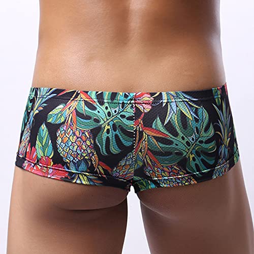 Mens Trunks Swimwear Fashion Hawaiian Print Boxer Briefs for Men Sexy Stretchy Underwear Boxers with Pouch3