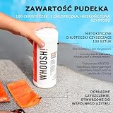 WHOOSH! Chusteczki do Czyszczenia Ekranu 70 szt., Bez Alkoholu, Bez Smug, TV OLED, Laptop, Smartfon, Okulary, Ściereczka Microsuede Gratis