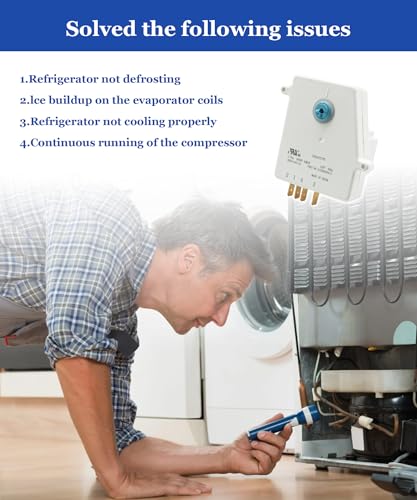 Image of Replacement Refrigerator Defrost Timer #5304526183(6HOUR 40MIN) Fits For Frigidaire White Westinghouse Refrigerator LFTR1835VF LFTR2045VF,Replaces 5304522331,DHSH-640-2A,A12859004 /C,4960382,AP7014390