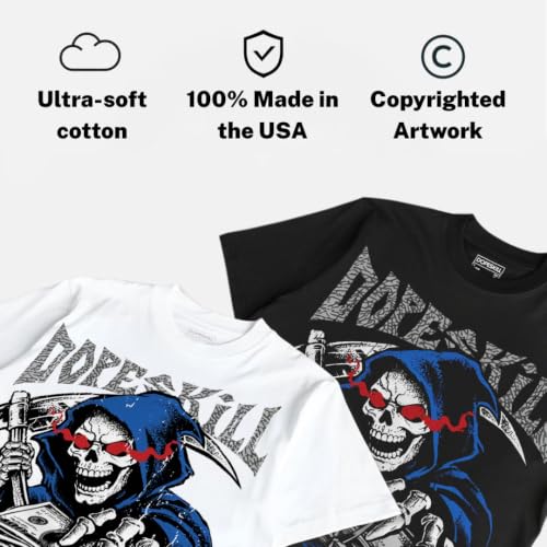 Image of DopeSkill Graphic Tee Streetwear Hip Hop Hypebeast Street Style Unisex T-Shirt Sneaker Colour Matching Shirts Horror Skeleton