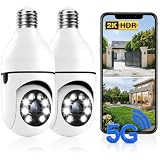 Picturesky Light Bulb Security Camera 2‑Pack, 3MP Wireless Outdoor Camera, 2.4GHz/5GHz Dual‑Band...