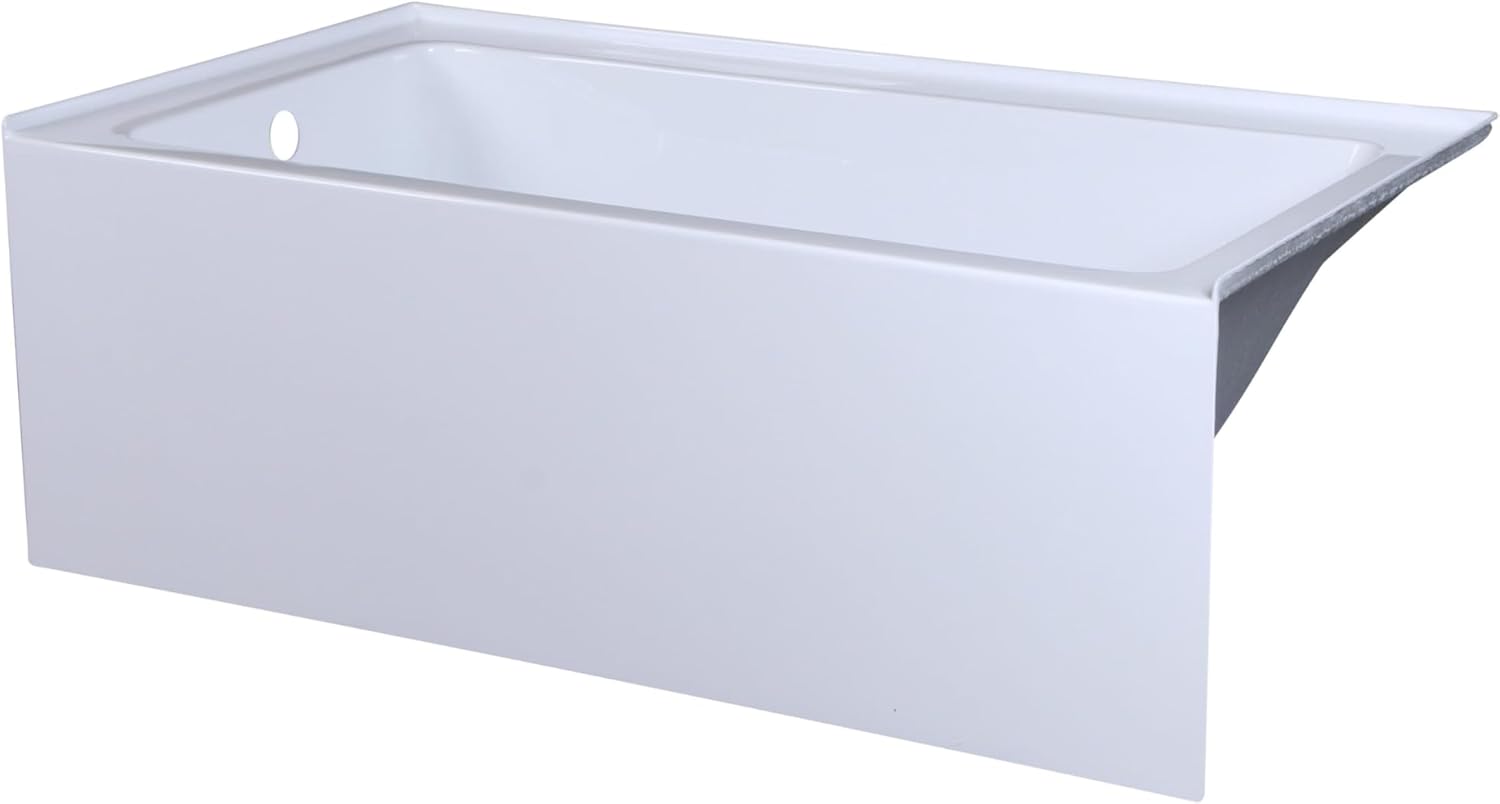 Liora Alcove Soaking Bathtub 32X60 Inch Left Drain, Modern Style, Glossy White