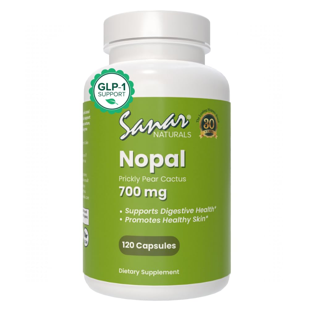 Nopal Capsules - Fiber Supplement, GLP-1 Support - Prickly Pear Cactus for Digestive Gut Health - Sugar Free, Vegan, Gluten Free,120 Pills