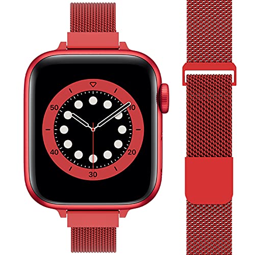 MRAIN-H コンパチブル Apple Watch バンド Ultra 41mm 40mm 38mm 49mm 45mm 44mm 42mm ステンレス製 女性対応 交換用バンド 軽量 強力な磁気クラスプ付き スリムメッシュデザイン コンパチブル iWatch バンド シリーズ8/7/6/SE/5/4/3/2/1
