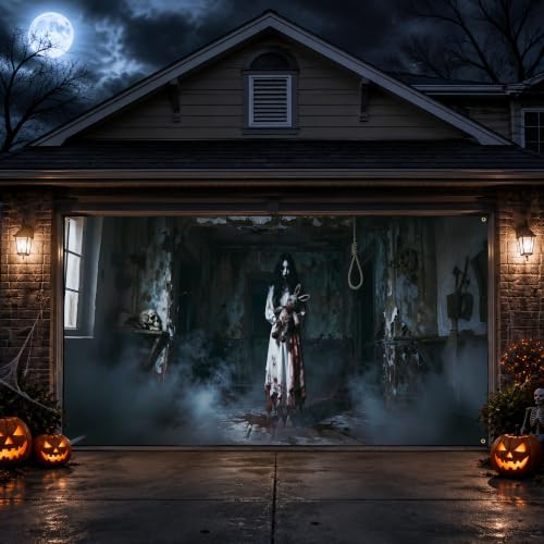 GORDITA Halloween Garage Door Cover 7 x 16 FT, Scary Halloween Decorations - image 1