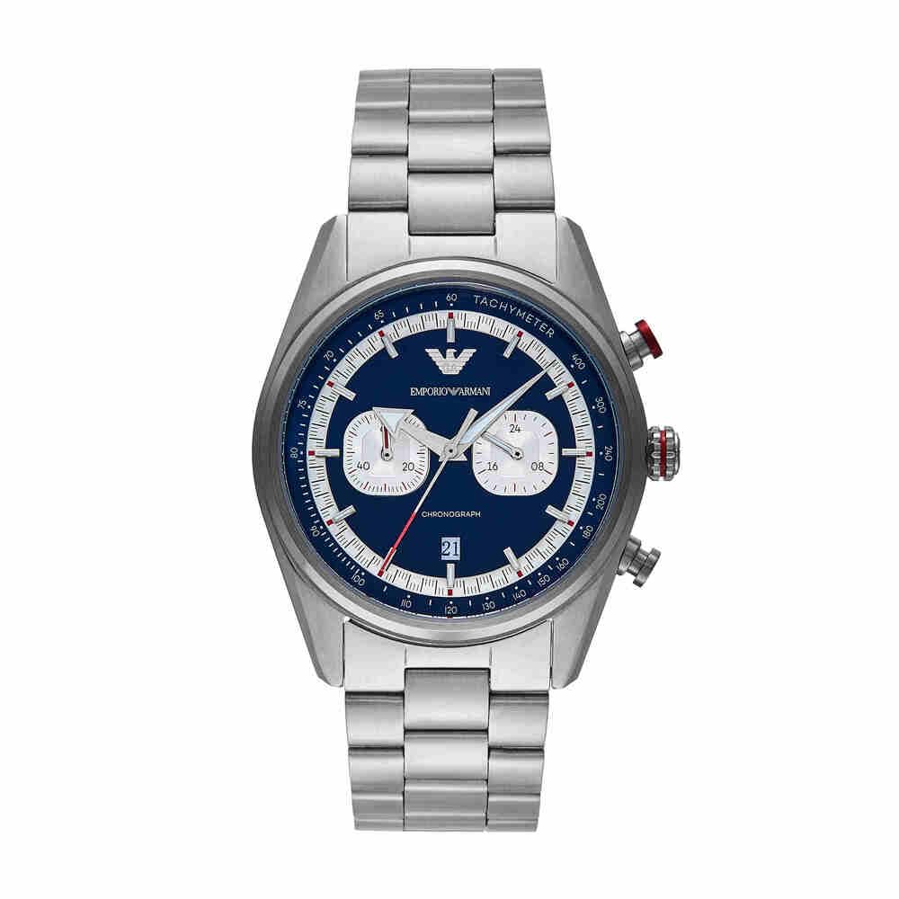 Emporio Armani Men's Watch 42 MM Silver-Tone Stainless Steel, AR11676