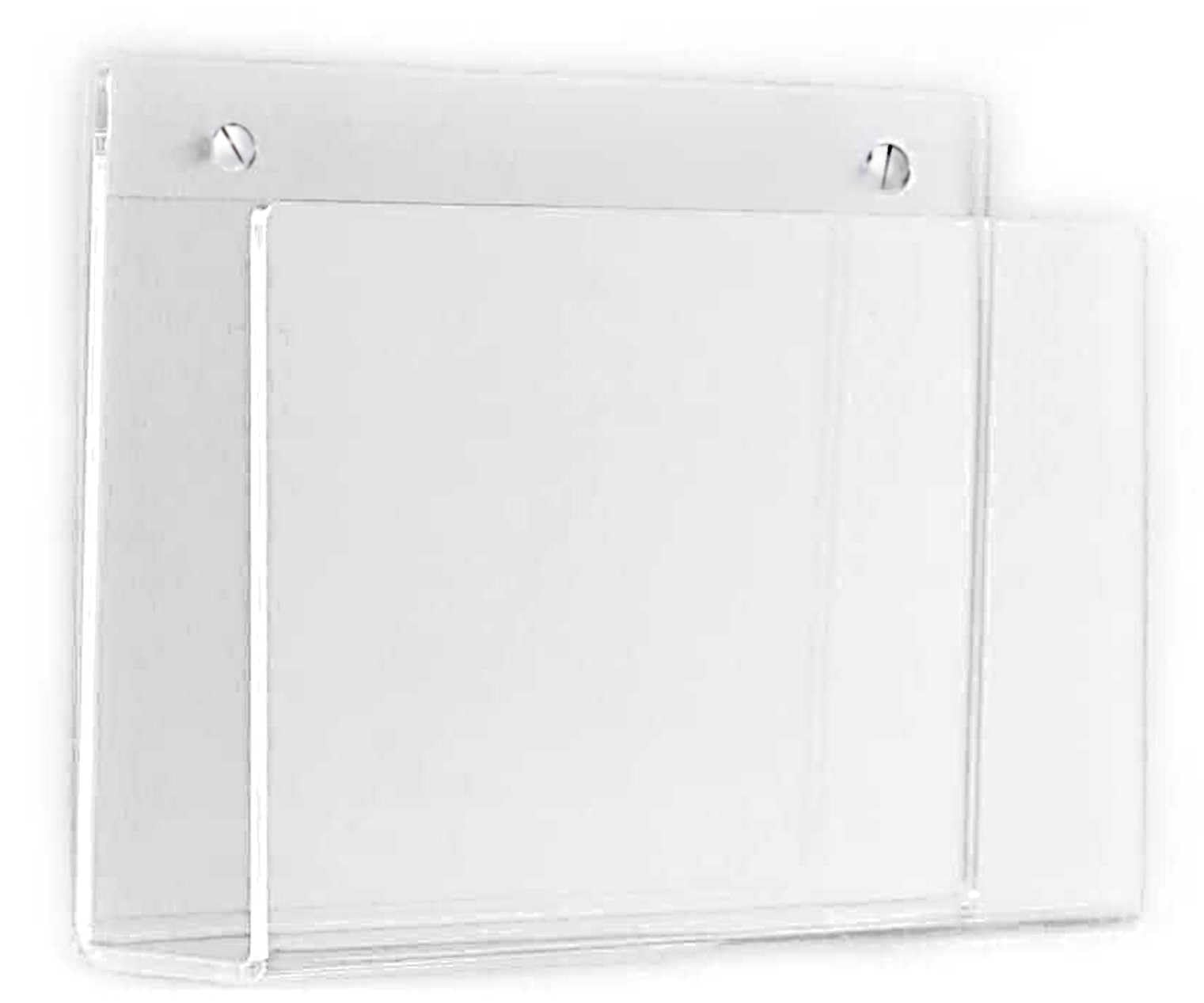 Elegant Creations Wall Mount Clear Acrylic Magazine Rack, Folder Organizer, Chart Holder, File Storage Rack(1 Count) 3