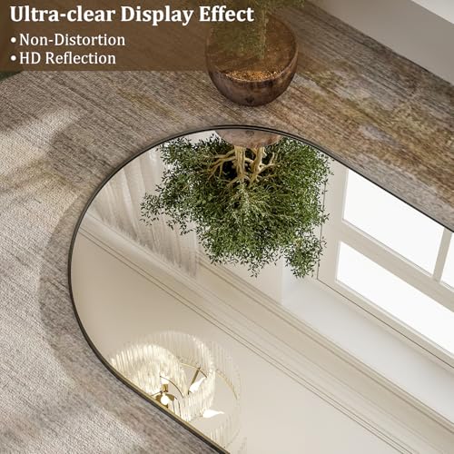 HARRITPURE 76"x34" Arched Full Length Mirror, Black - Image 3