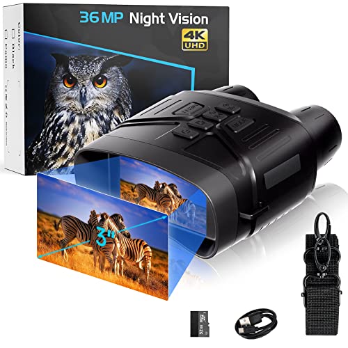 Night Vision Binoculars, 4K Portable Night Vision Goggles Military Tactical, 3'' Large Screen Binoculars for Adults with Anti-Shake Motion Detection & Rechargeable Lithium Battery Night Vision Binoculars, 4K Portable Night Vision Goggles Military Tactical, 3'' Large Screen Binoculars for Adults with Anti-Shake Motion Detection & Rechargeable Lithium Battery