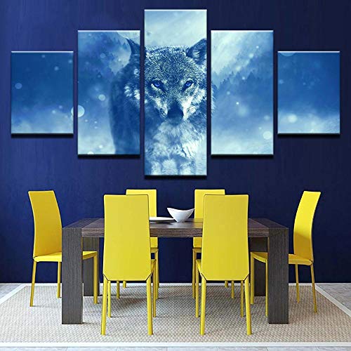 Art abstrait de loup sur toile premium pour grand salon